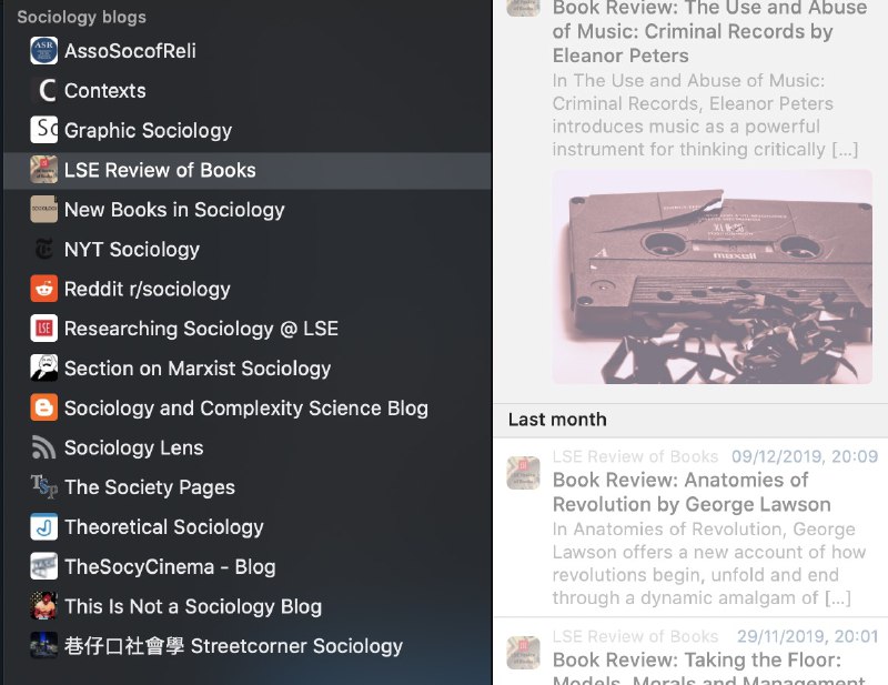 我订阅的一些社会学期刊和博客